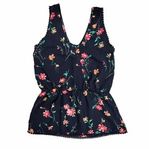 Sienna Sky XS 100% polyester blk floral tank nwot